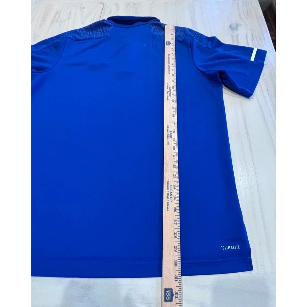 Adidas Mens Blue Climalite Polo Shirt XL Branded Saints Football Short Sleeve